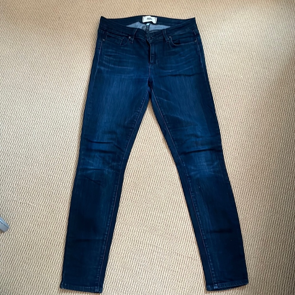 Paige Denim, verdugo ultra skinny jeans in dark denim, size 29